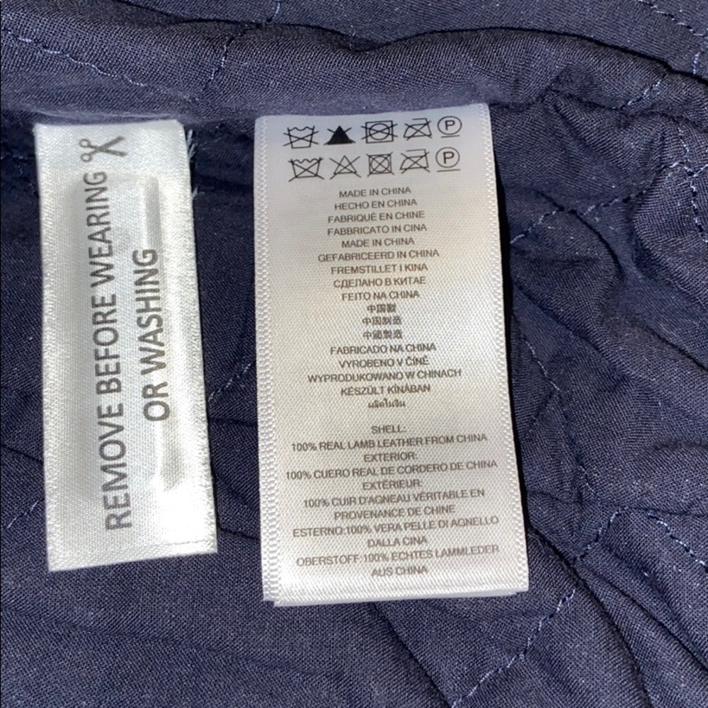 ❄️SALE!❄️NWOT Michael Kors Ink Blue Leather Jacket - Picture 10 of 11